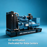 Générateur diesel silencieux 1500 kW 50 Hz 415 V avec ATS pour alimentation de secours de centre de données, certifié CE