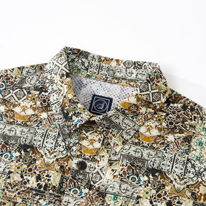 Camisa de manga corta de popelina informal de gama alta personalizada para hombre, de algodón 100% Material, estampado Digital de un solo pecho, respetuoso con el medio ambiente - Product Image 5