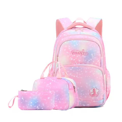 Factory  Wholesale Backpack for Girls 3pcs Set Cute Printing High School Bags Female Stylish Mochilas Kawai Kids School Bags