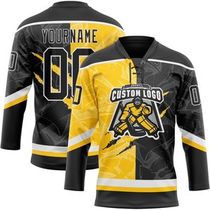Maillot de hockey personnalisé unisexe pour adulte, sublimé, anti-humidité, col en V, 420g, pour équipes - Product Image 2