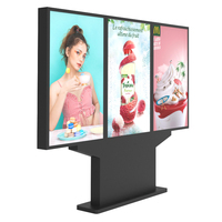 Système d'affichage numérique pour drive-thru extérieur 49 55 pouces 3000 nits, 3 écrans raccordés, panneaux de menu, IP65, animation, magasin de détail