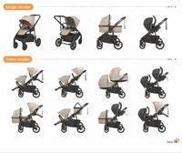 Poussette double pliable de luxe avec siège réversible, nacelle, landau de voyage pour jumeaux, chariot pour nouveau-nés