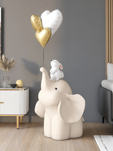 Commercio all'ingrosso in fibra di vetro cartoon pink elephant ornaments indoor home decor soggiorno home decor scultura da collezione del fumetto - Product Image 4