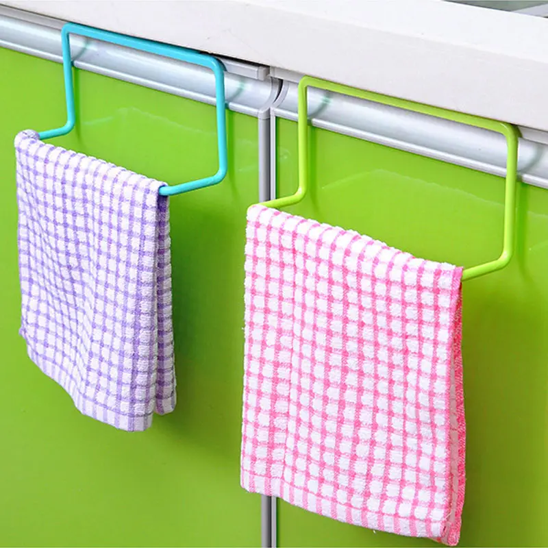 Organizador de la cocina estante de toalla colgando titular baño armario de puerta de cocina suministros Accesorios