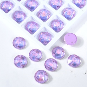 OLeeya Double-Hole TOP Quality Sew on Rhinestones Pressure Top <b>Hat</b> Ornaments Flat Bottom Clothing Accessories Rhinestones - Product Image 5