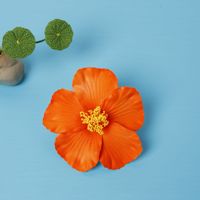 MU 10cm Fleurs d'œuf d'hibiscus réalistes colorées, accessoires de photographie, pour maillot de bain, tenue de vacances à la plage et accessoire de cheveux