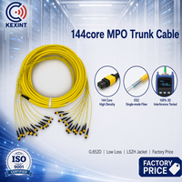 Kabel Patch Fiber Optik Kexint 144 Core MPO MTP Trunk Single Mode OS2 Jaket LSZH Kuning Teruji 3D Kepadatan Tinggi