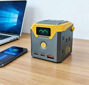 Cargador Rápido GaN PD de 68W, Adaptador de Viaje Global 2U3C con Certificación CE/FCC, Cargador Adaptador Internacional - Product Image 1