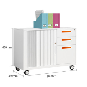 Armoire de classement basse moderne en métal avec <span class=keywords><strong>porte</strong></span> <span class=keywords><strong>coulissante</strong></span> pour <span class=keywords><strong>bureau</strong></span> et école - Product Image 4