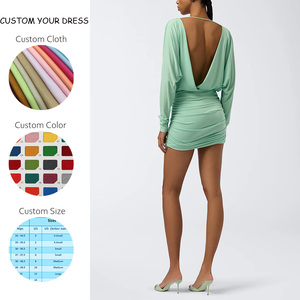 Tessuto personalizzato di metà peso tessuto tinta unita in tinta unita parzialmente Sexy in vita naturale increspato Mini Casual lavabile senza schienale - Product Image 2