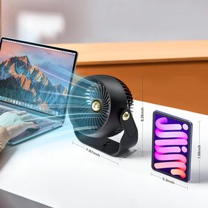 Ventilador Portátil de Aire Acondicionado al por Mayor, Viento Potente, Carga USB Tipo-C, Pequeño Mini Ventilador Recargable de Mesa/Escritorio - Product Image 5