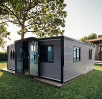 Maison conteneur préfabriquée en acier moderne, extensible, 20/40 pieds, mobile, avec salle de bain complète, cuisine, étanche, solaire, entrepôt/villa