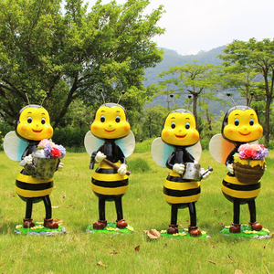 Statue d'abeille en résine de dessin animé pop art pour jardin extérieur, sculpture d'animal, à vendre, Offre Spéciale - Product Image 2
