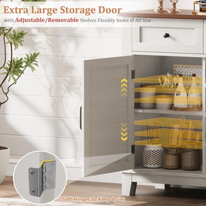 Mueble de Almacenamiento para Vinos Estilo Granja, Mueble de Bar <span class=keywords><strong>con</strong></span> Puerta Corredera Tipo Granero para Comedor - Product Image 4