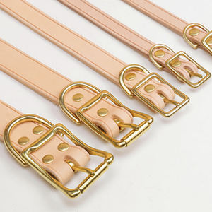 Nueva moda E único sólido simple en blanco de lujo italiano duradera de cuero Real collares de perro para mascotas - Product Image 5