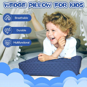 Coussin <span class=keywords><strong>de</strong></span> soutien ergonomique pour enfants en mousse à mémoire <span class=keywords><strong>de</strong></span> forme bleu marine, respirant, lavable, pour la lecture, les jeux et la télévision (8568) - Product Image 2
