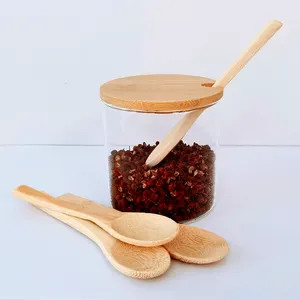 Пользовательский гравировочный сервировочный травяной чай, пряный чай, натуральная бамбуковая ложка для канистры, банок, кухонная бутылка для приправ