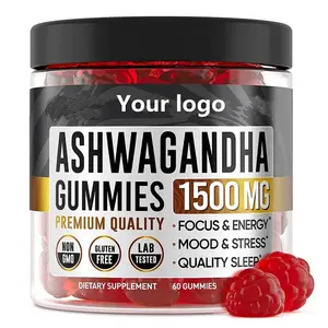 Лидер продаж, жевательные резинки Ashwagandha с органическими корнями Ashwagandha, поддержка 60 жевательных резинок для успокоения