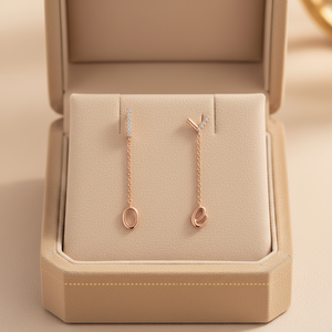High Quality Wholesale Manufacture Earring Jewelry Minimalist 18K Solid Rose Gold Shiny Exquisite Real Natural Diamonds Earrings - Product Image 6