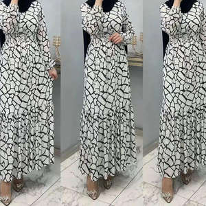 Vêtements islamiques modernes personnalisés, robe élégante pour femmes, robe musulmane à col rond, robe décontractée unie, robe abaya turque musulmane - Product Image 6