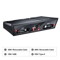 Stasiun Pengisian Daya Mobil Vtear Dual 45W Kabel Retractable Aksesoris Interior Mobil Untuk Honda CIVIC 2022-2025