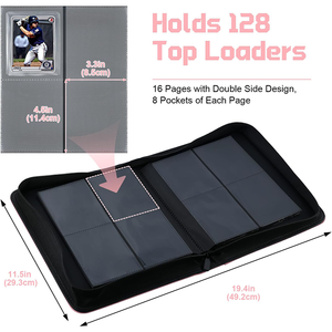 Raccoglitore Premium per Toploader con 4, 9, 12, 16 Tasche, Contiene 288 Carte, Raccoglitore con Cerniera per Toploader, Raccoglitori Personalizzati per Carte Collezionabili TCG a 4 Tasche - Product Image 4