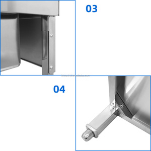 โต๊ะเตรียมอาหารสแตนเลสพร้อมชั้นวางด้านหลัง - Product Image 5