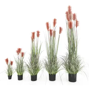 Kostenlose Proben Künstliche Pflanzen Kunststoff Topf Unkraut Großhandel Indoor Gras Dekorationen Zwiebel gras für Home Decor