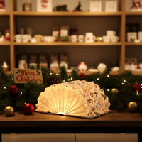 Nouveaux produits, lampe en papier pliable, décoration de Noël, éclairage ambiant rectangulaire plié, élégant, rechargeable par USB, batterie