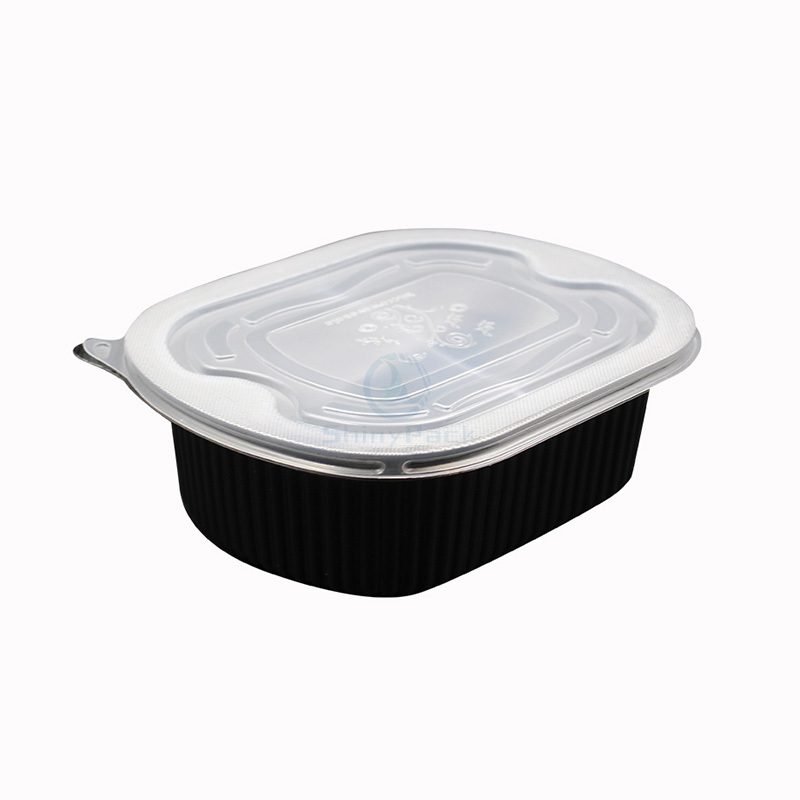Disposable Black Portable 2 Compartment Sushi
