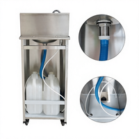 Évier de cuisine mobile amovible en acier inoxydable Heavybao, à commande au pied, avec table et bassin de lavage des mains, centre d'évier mobile sur roulettes