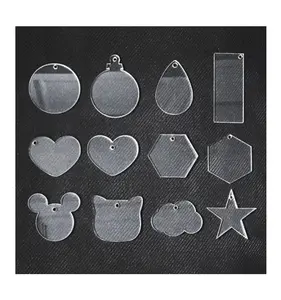 Blank Clear Acrylic Round Water Drip Star Heart House Shape Blank Transparent Acrylic Disk Sheet For DIY Keychain Crafts