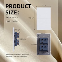 Saklar Lampu 118C 2 Gang 1 Arah, Saklar Lampu Rocker Besar Tanpa Bingkai 1 Arah, Standar AS Ultra-Tipis, Bahan PC Tahan Api