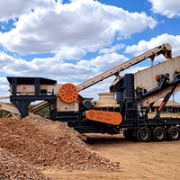 Concasseur de pierres mobile sur remorque, concasseur combiné à mâchoires et à cône, installation de concassage de pierres mobile de 200 tonnes