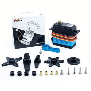 Servomoteur à noyau de 25kg, boîtier en aluminium à 180 degrés, engrenage en acier 7.4V pour bras de robot 6-DOF à faible coût/modèle de voiture RC/hélicoptère RC en métal - Product Image 3