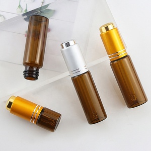 Botellas de Vidrio con <span class=keywords><strong>Gotero</strong></span> de 5ml, 10ml, 15ml, 20ml, Ecológicas y de Lujo, con Logotipo Personalizado, Botón de Presión para Crema Facial, Aceite Esencial, Color Ámbar - Product Image 3