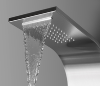 Panneau de douche mural multifonction en acier inoxydable 304 brossé de luxe avec mitigeur pour baignoire
