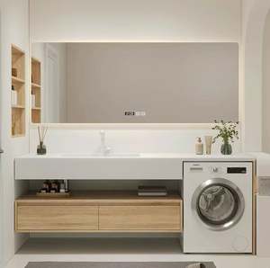 Modern <b>Light</b> Cream Wind Internet Celebrity Split Hanging Type Laundry Room Cabinet <b>Vanities</b> for Apartment - Product Image 4