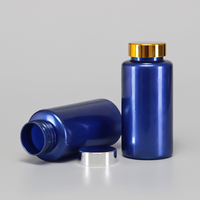 Vente en gros de flacons en plastique PET vides de 200 ml bleus pour capsules, pour l'emballage de médicaments et de compléments vitaminiques