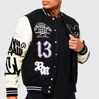 Vente en gros personnalisée de vestes d'université pour hommes vestes Letterman blouson aviateur d'université Letterman