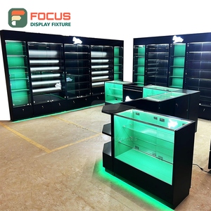 Vitrina de Exhibición para Tienda de Cigarrillos de Lujo, Mostrador de Madera y Vidrio con Iluminación LED, Vitrina para Exhibición de Tabaco - Product Image 4