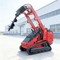 Mini-chargeuse compacte sur chenilles diesel avec tarière hydraulique, machine chinoise
