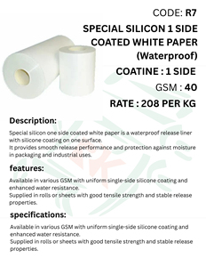 Rollo de Papel Blanco con Revestimiento de Silicona en una Cara, Papel Antiadherente de Superficie Lisa de Alta Calidad para Uso en Embalaje - Product Image 4