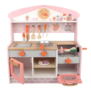 Juego de simulación de cocina para niños, accesorios de madera, juego de cocina grande, juguetes de cocina