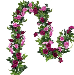 Künstliche Rose Rattan Home Decoration Blume gefälschte Dekoration Rose Hochzeit Glace Rebe