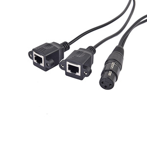 3-Pin XLR-Buchse auf 2 Dual-RJ45-Buchsen Adapterkabel DMX512 Decoder XLR auf 2 Netzwerkanschlüsse Bühnenlicht-Signalkabel - Product Image 2