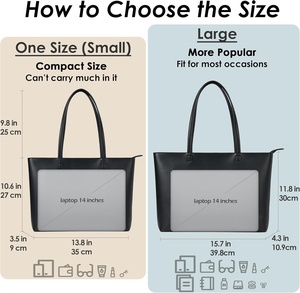 <strong>KALIDI</strong> Women's Vegan Leather Tote <strong>Bag</strong> Zipper Closure | Large Casual Handbag for Work Commuting Dating Everyday Use (Made China) - Product Image 3