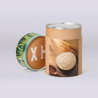 Boîte cylindrique en papier gaufré de qualité alimentaire pour café en grains et thé, avec couvercle métallique