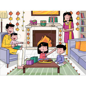 5 jours de Diwali Kid Jigsaw Puzzle <span class=keywords><strong>Jeu</strong></span> Ensemble de 5 Diwali Enfants Cadeau Jeux <span class=keywords><strong>Sur</strong></span> La Culture Indienne Diwali Puzzle En Bois Ensembles - Product Image 5