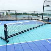 Poteaux et filets de pickleball mobiles encastrables pour extérieur, système de filet de pickleball portable, fournis directement par l'usine
